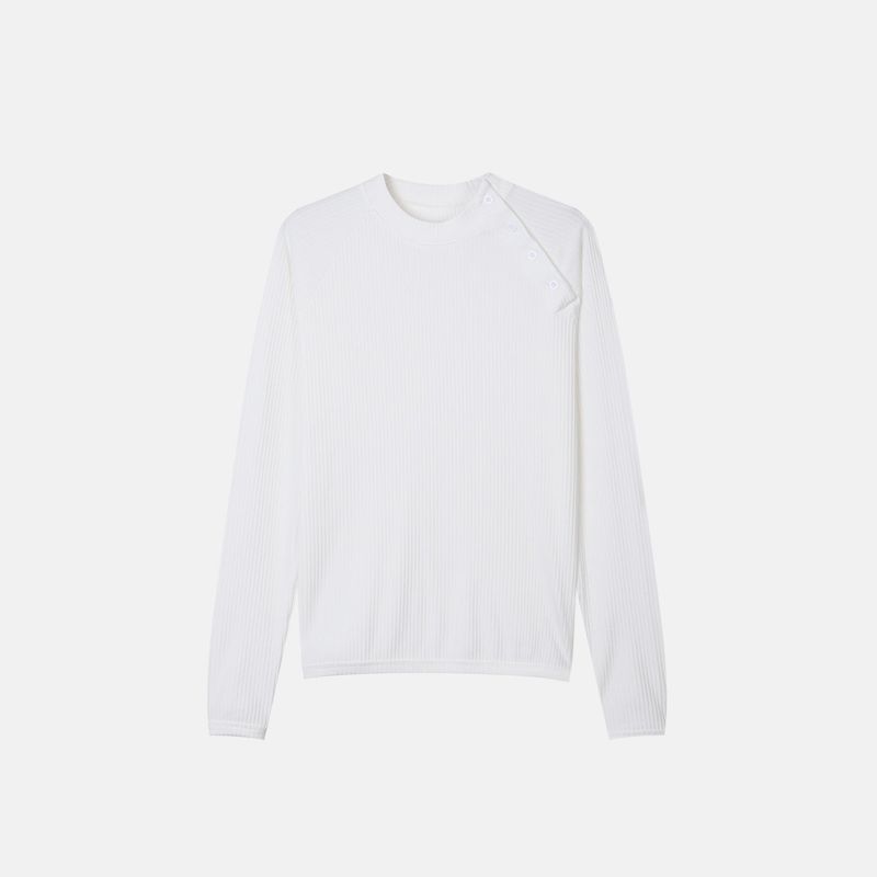 Run ribbed side muscle long sleeve tee