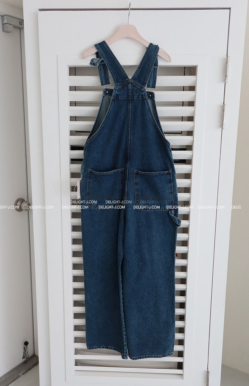 punted dark jeans overalls