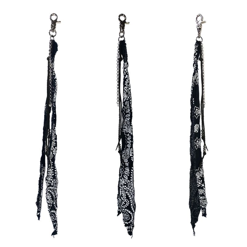 bandana ribbon keyring (black)