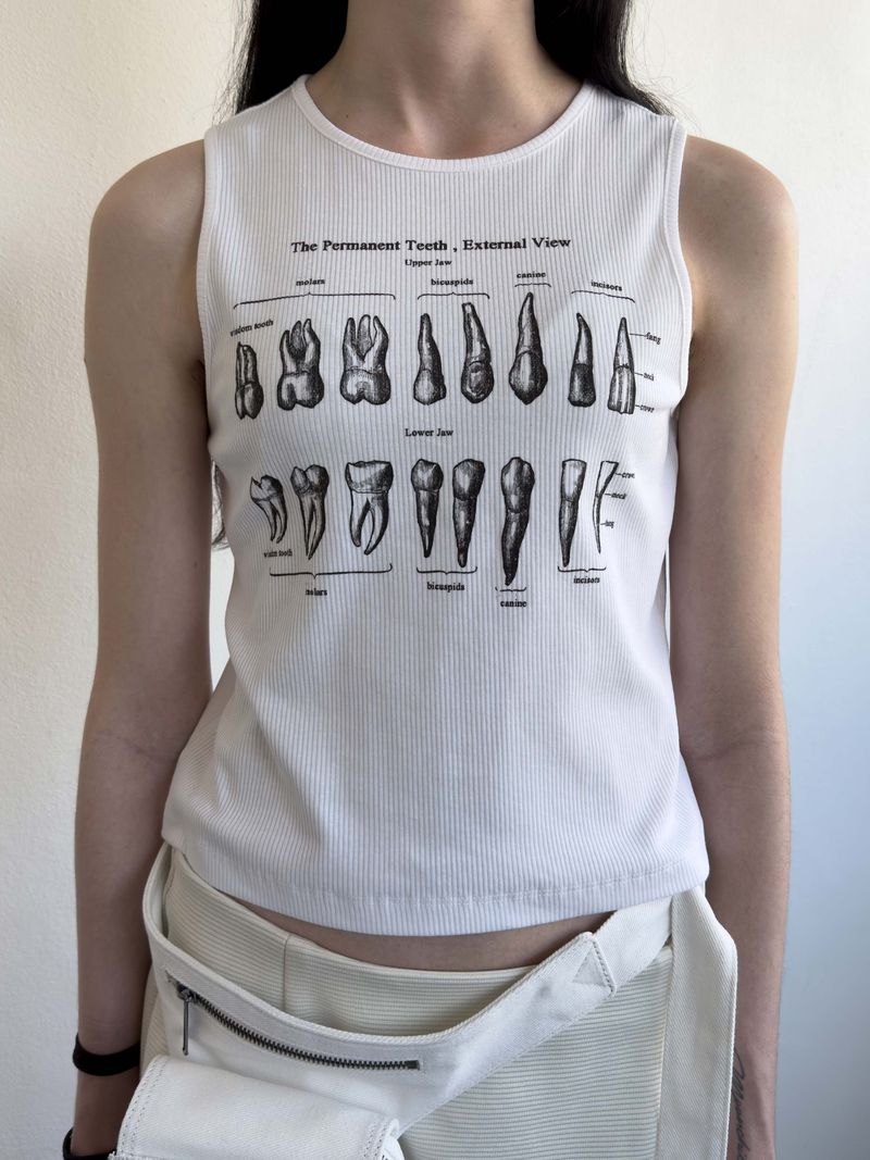 My Teeth Sleeveless Tee WHITE