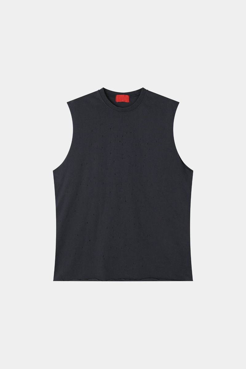 Fog Distressed Sleeveless