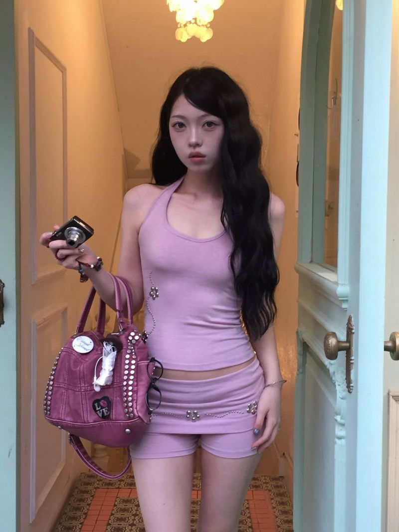 Flower Stud Fold Shorts(Skirt)