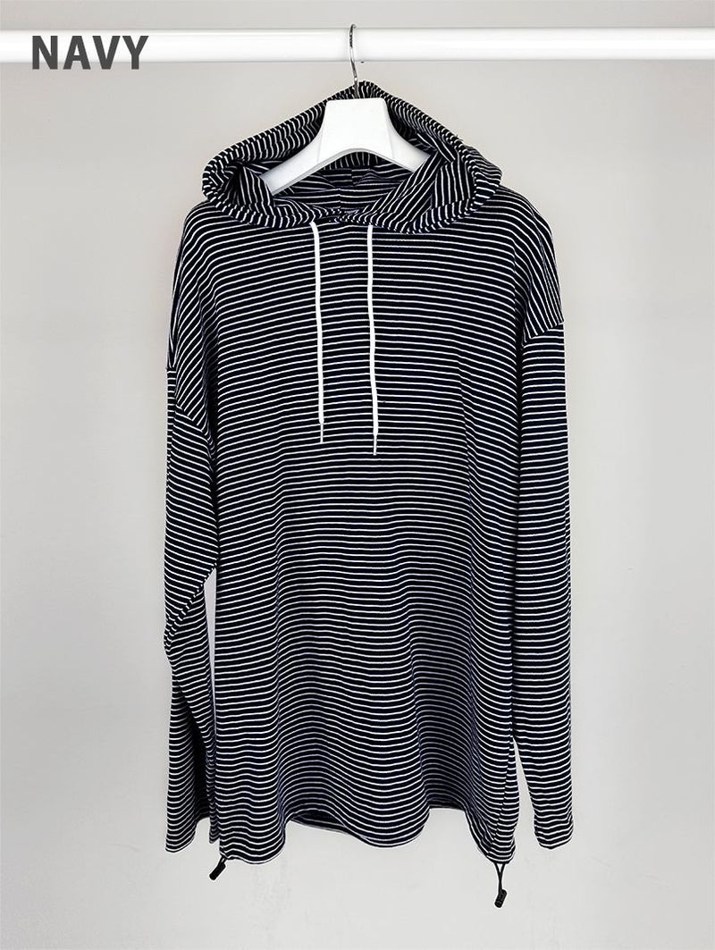 STRIPE STRING HOOD (2C)