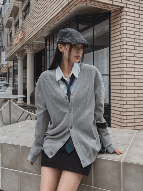 ULAN（ユレン）の「[U-BASIC] Rosin Cash Like Embo Cardigan（Tops）」