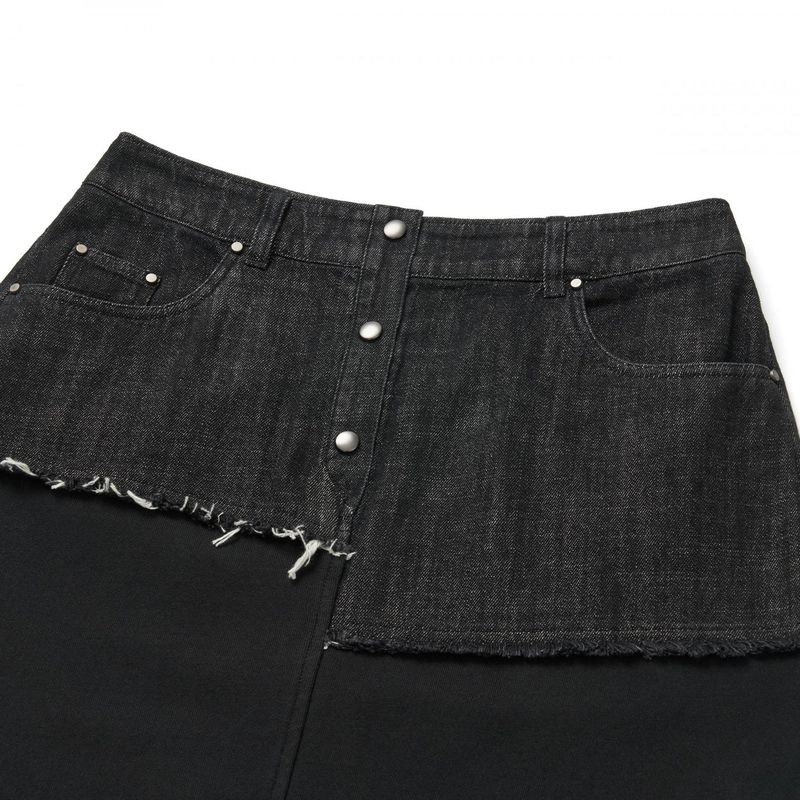 DENIM MIXED TRAING SKIRT
