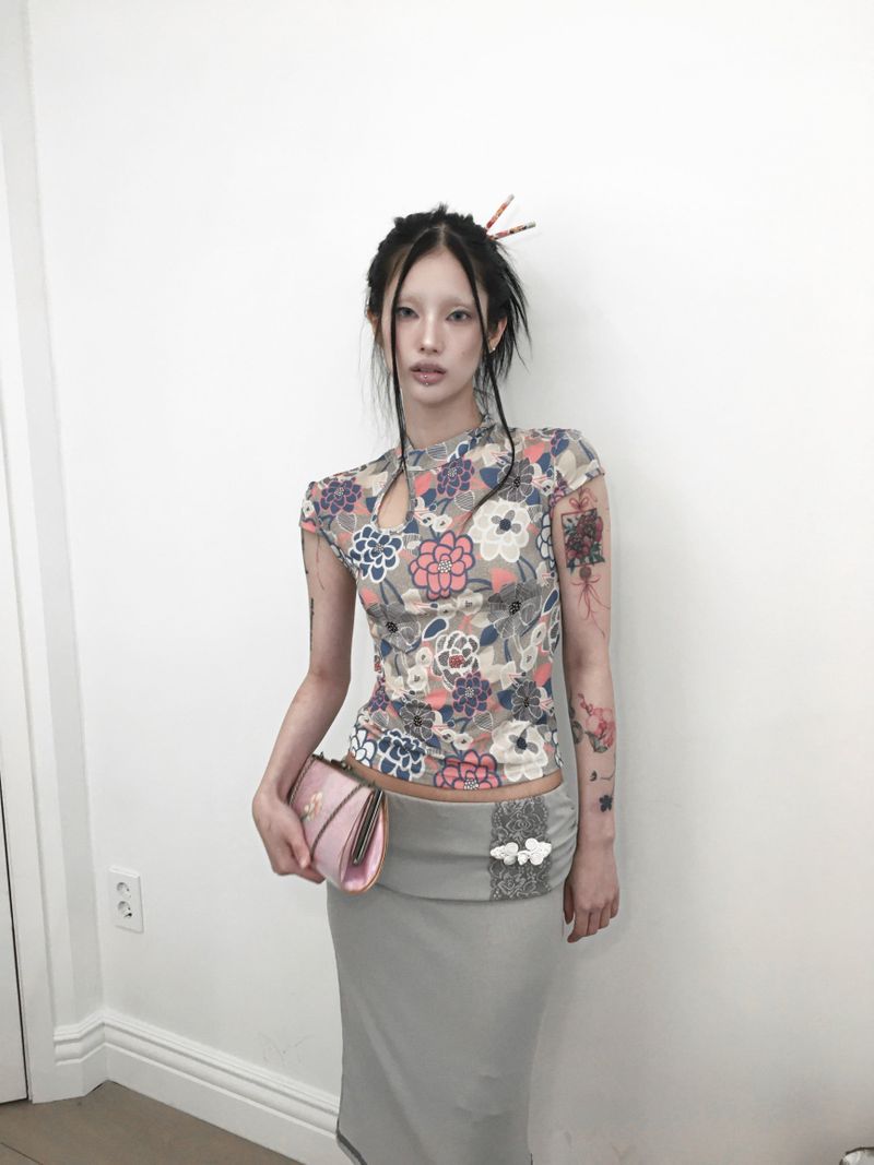 [香] Belle Lace Midi Skirt (3-way) (Gray)
