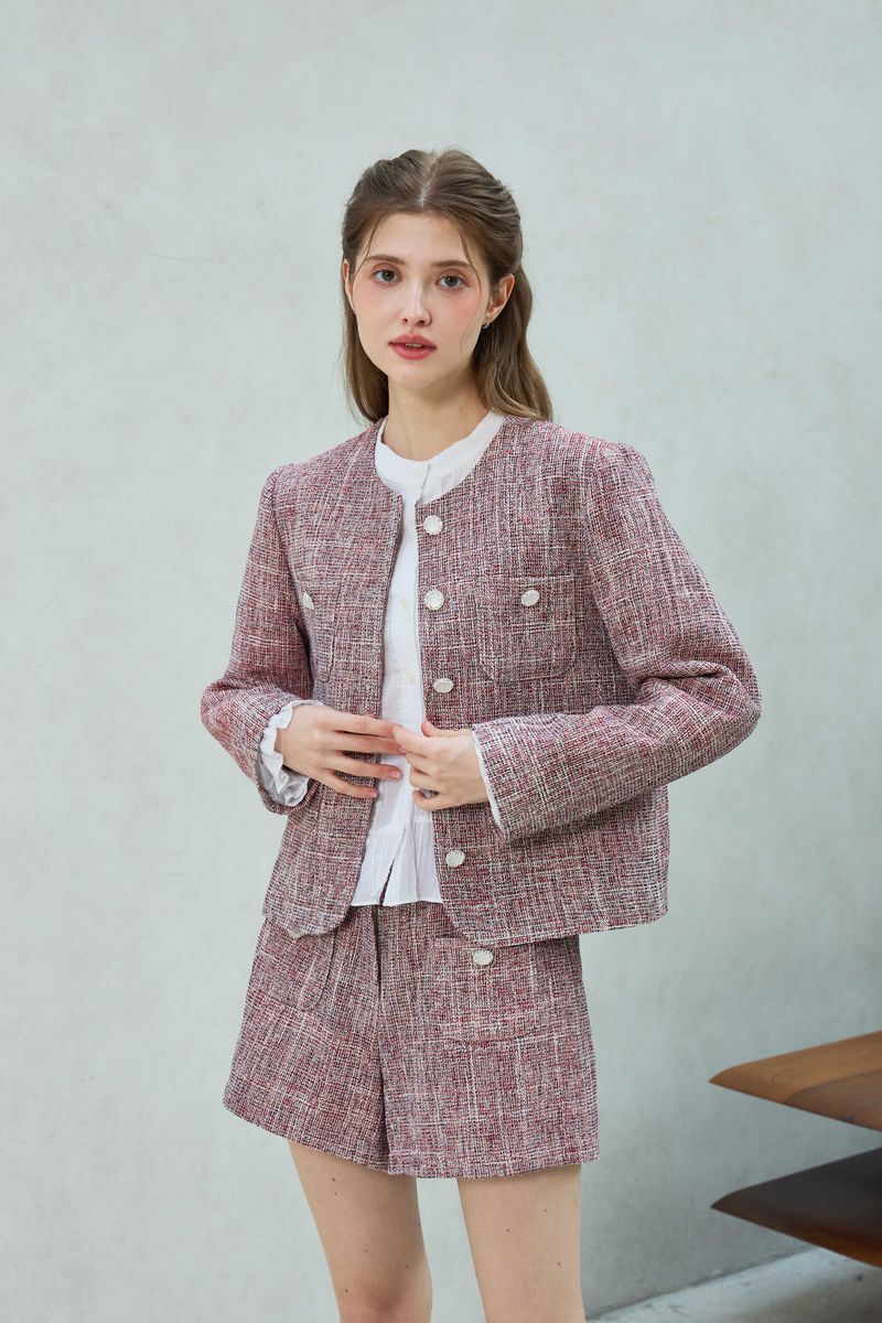CHERISH TWEED JACKET / RED