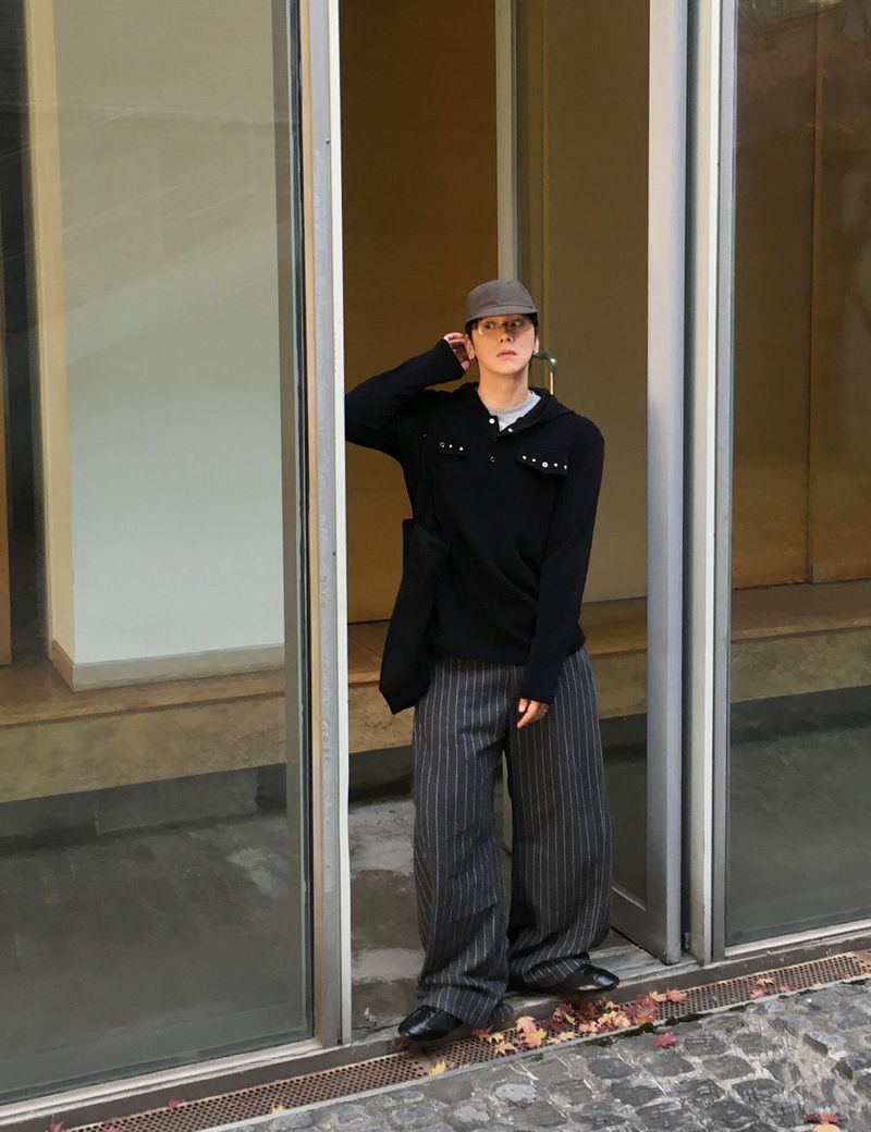 No.1503 wool stripe side tuck PT (3color)