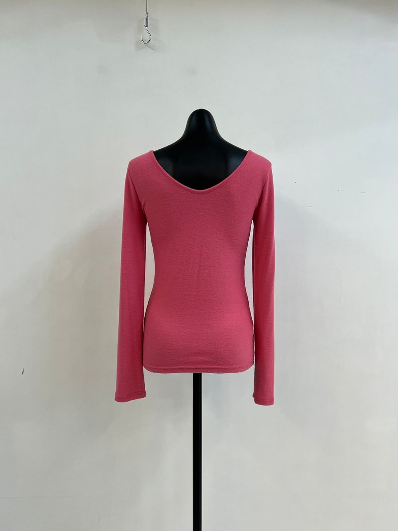 Napping V-neck Long Sleeve T-shirt