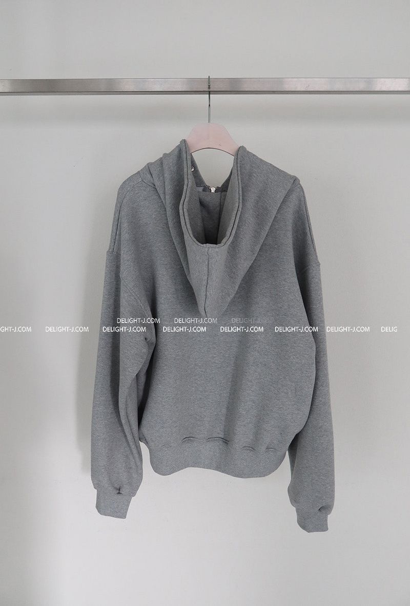 Heart patch oversized-fit hooded zip-up