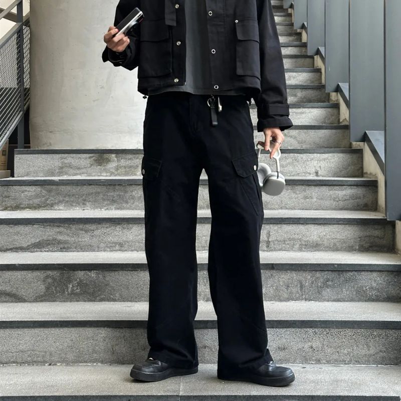 LMN Paneled Washed Cargo Wide Pants (3 colors)