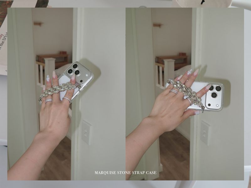 Marquise stone strap case
