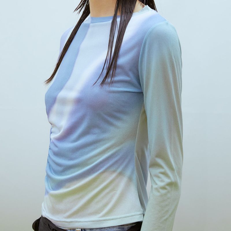Asymmetric Ruched Top (BLUE)