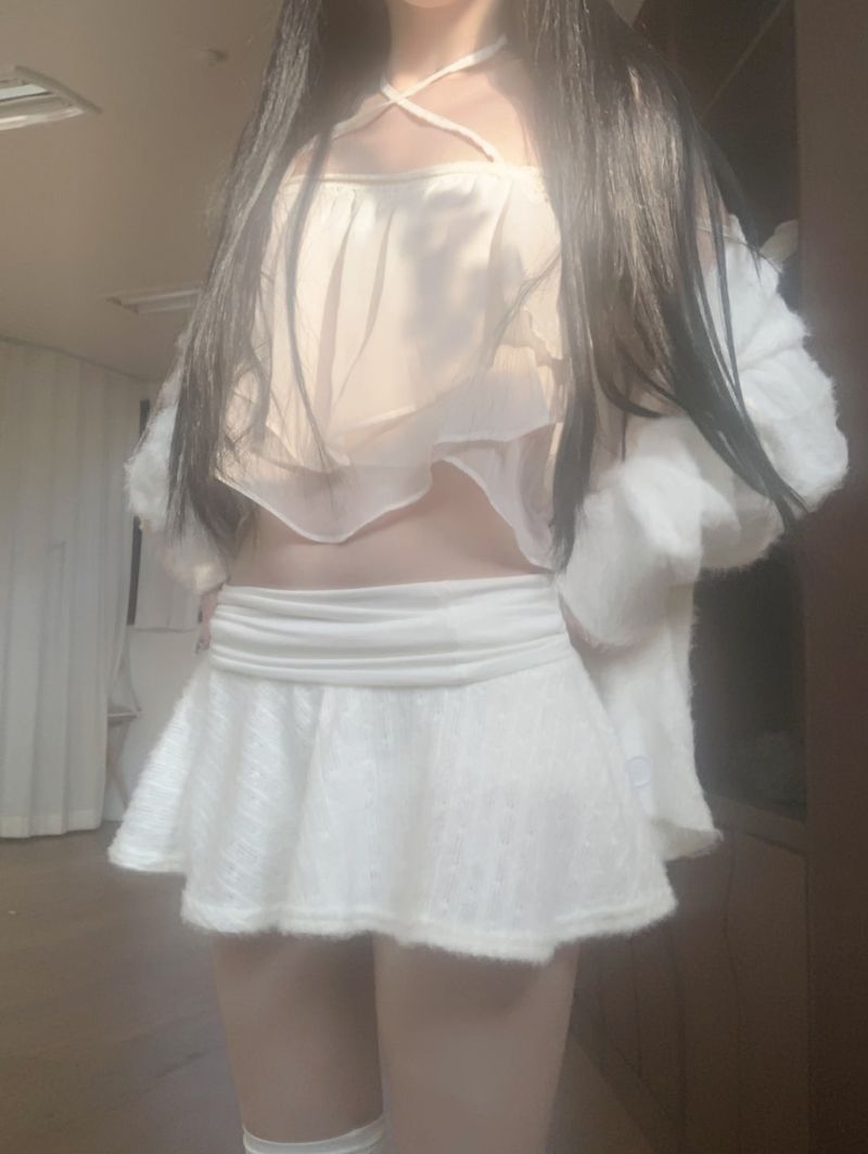 ining strap frill top (ivory)