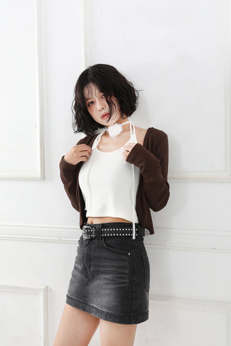 Haulter Neck Mute Cardigan SET
