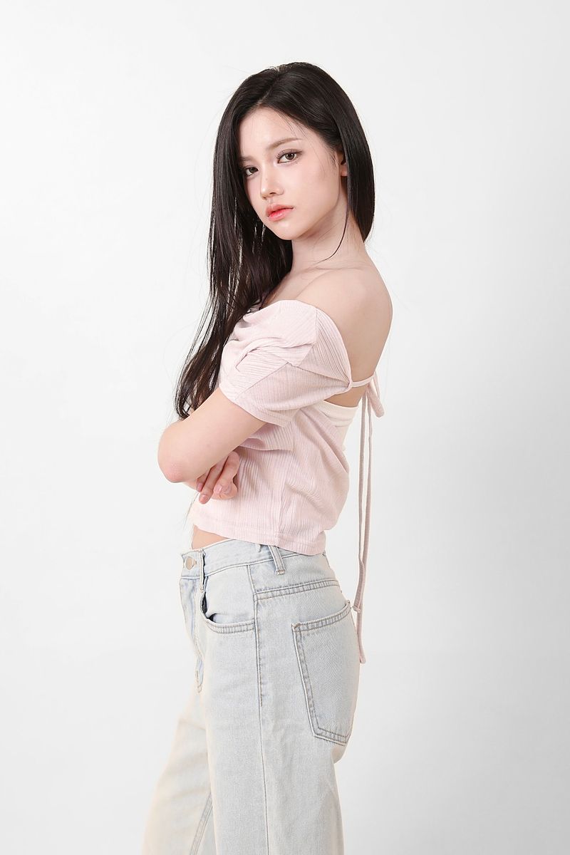 See-Through Ribbon Top Pink