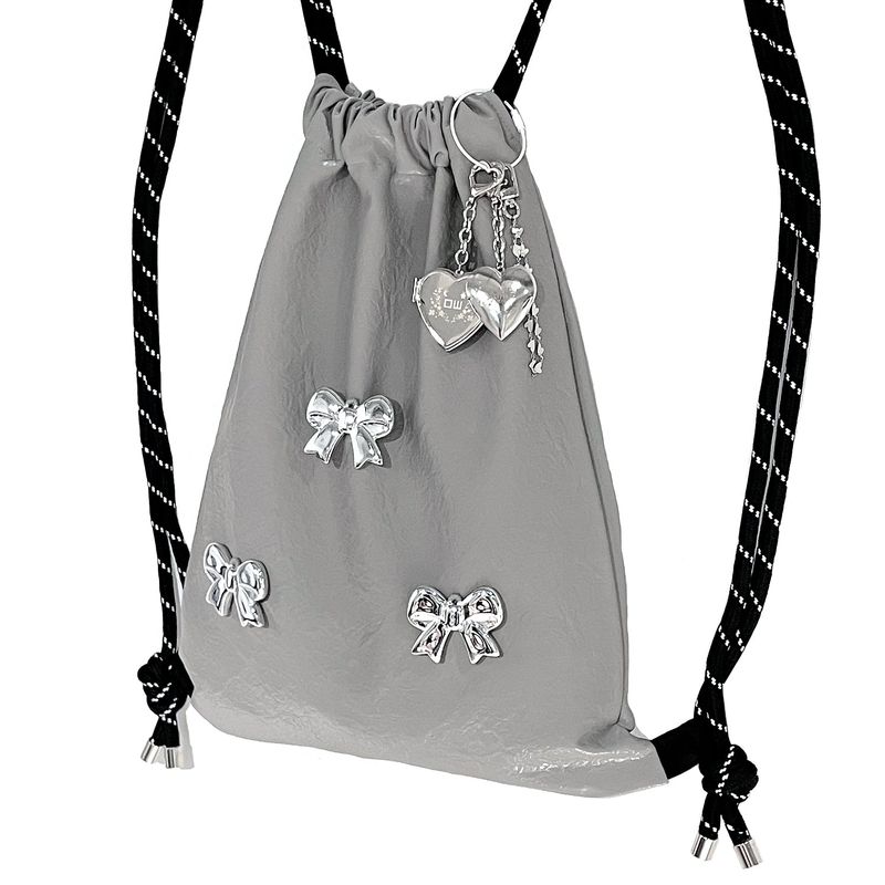 Silver Ribbon Gym Sack [Gray]