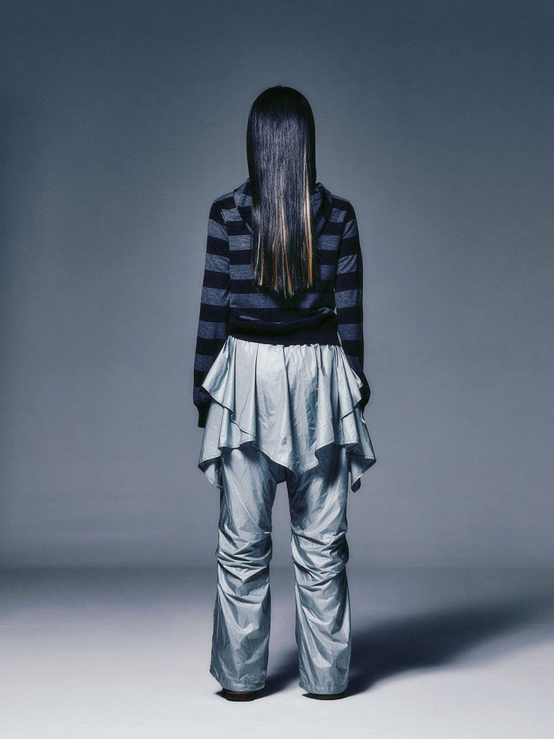 DRAPE LAYERED SKIRTPANTS (LIGHT GREY)