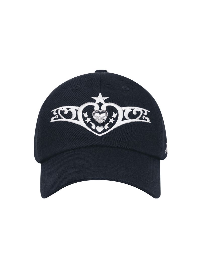 MUUN（ムーン）の「ジュエル ティアラ ボールキャップ (Navy)（帽子）」