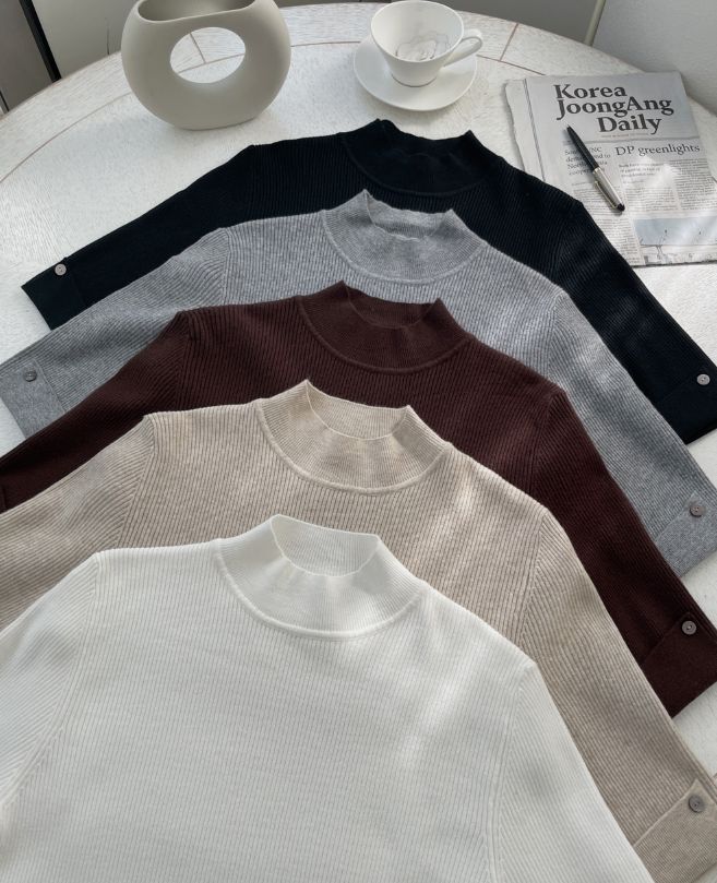 Shani Half-Neck Rolled-Up Sleeve Knit