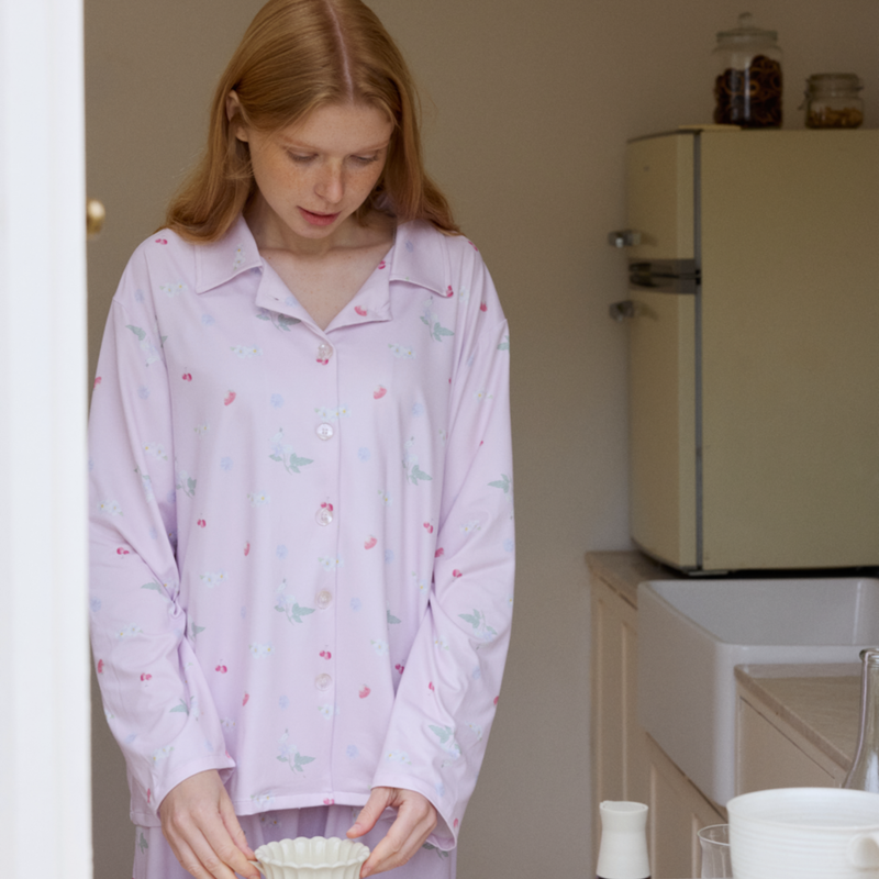 2025ss spring and summer printed pajamas set