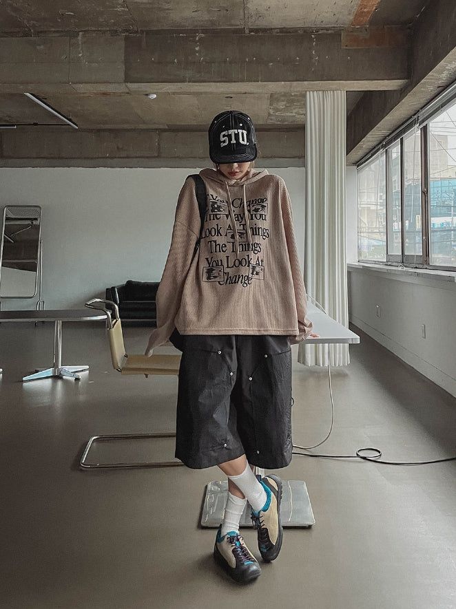 City Double Knee Rivet Bermuda Pants