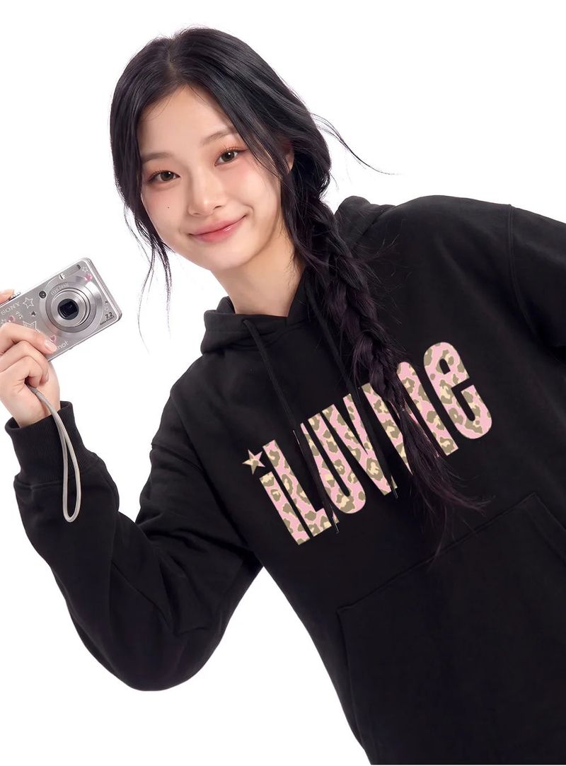 I LUV ME LEOPARD HOODIE (3color)