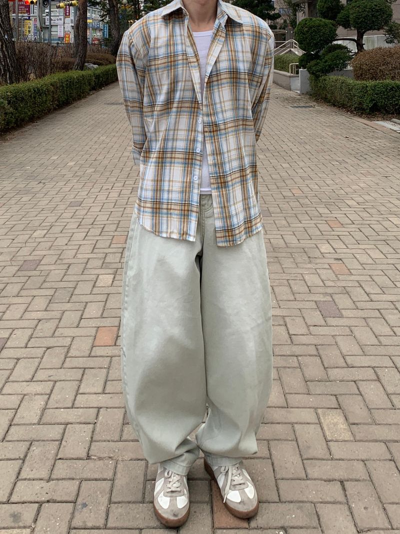 Allday Check Layered Long Sleeve Shirt