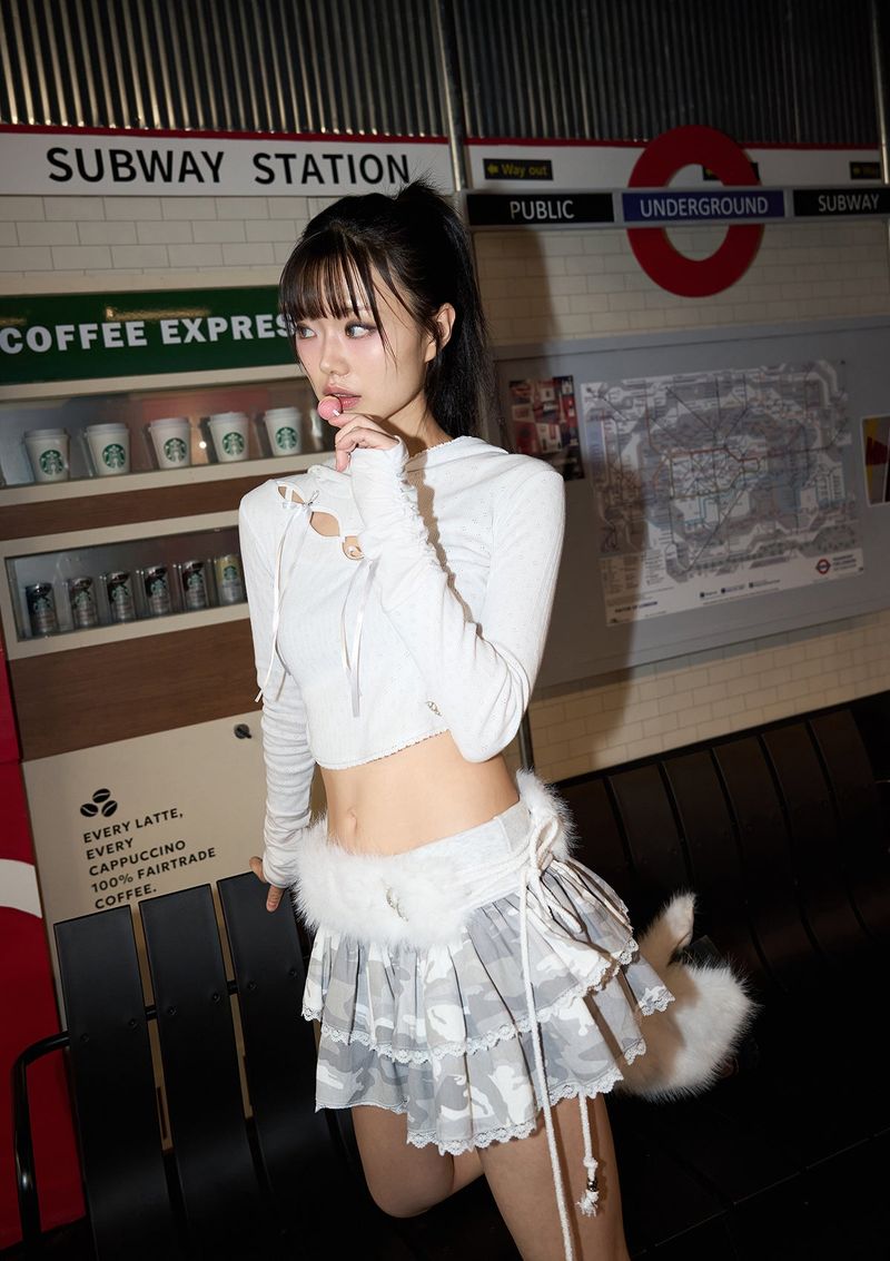 CHERRYQUIRI（チェリーキュリー）の「folding lace sk - camo（Skirts）」