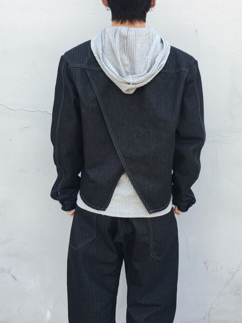 [SET] Aubert Non-Faded Wrap Denim Jacket 2C