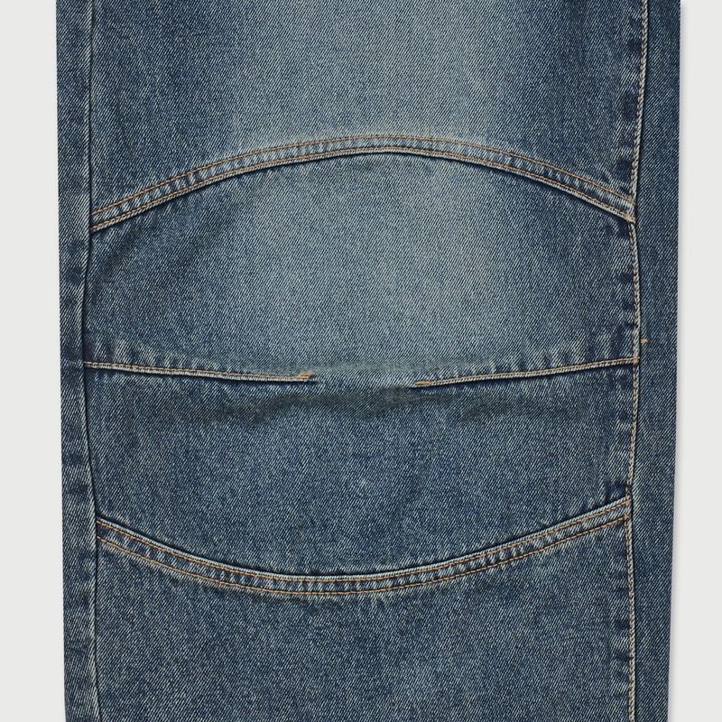 STITCH BIKER CURVED WIDE DENIM