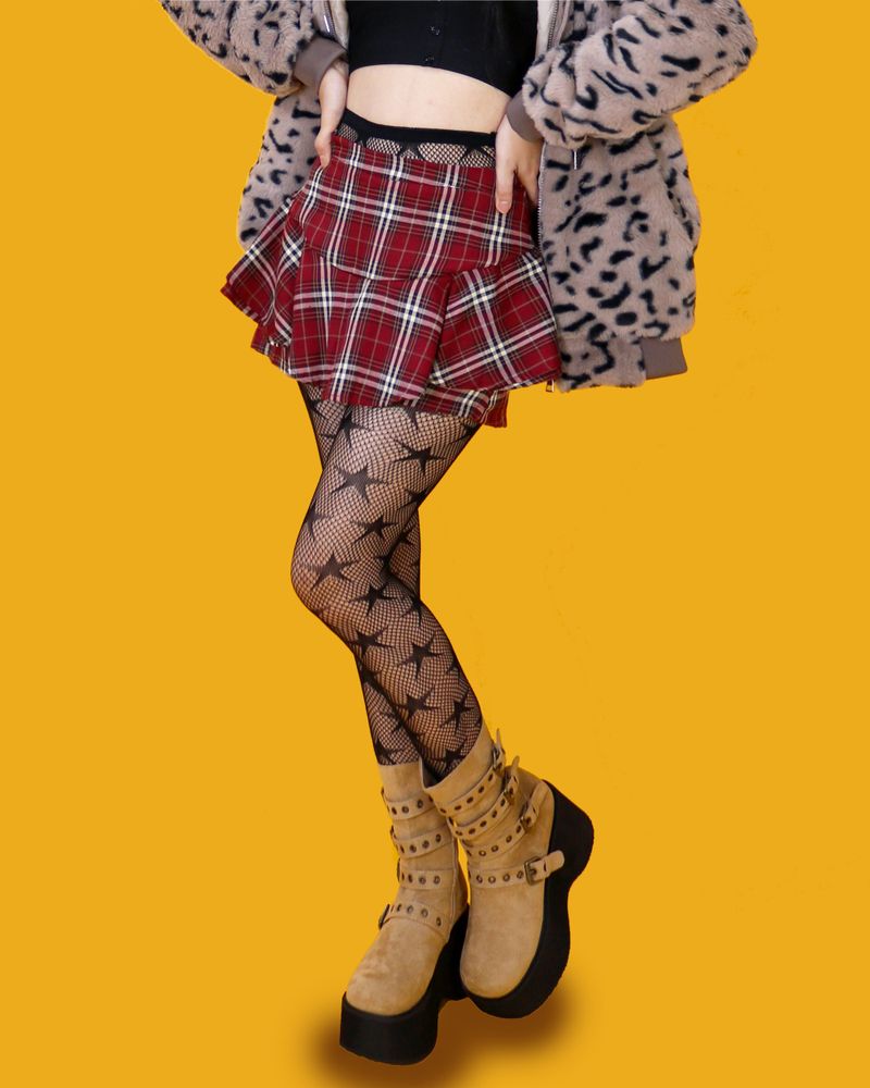 rounding check skirt (2color/속바지)