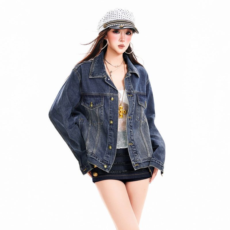 Vintage Washed Oversized Denim Jacket