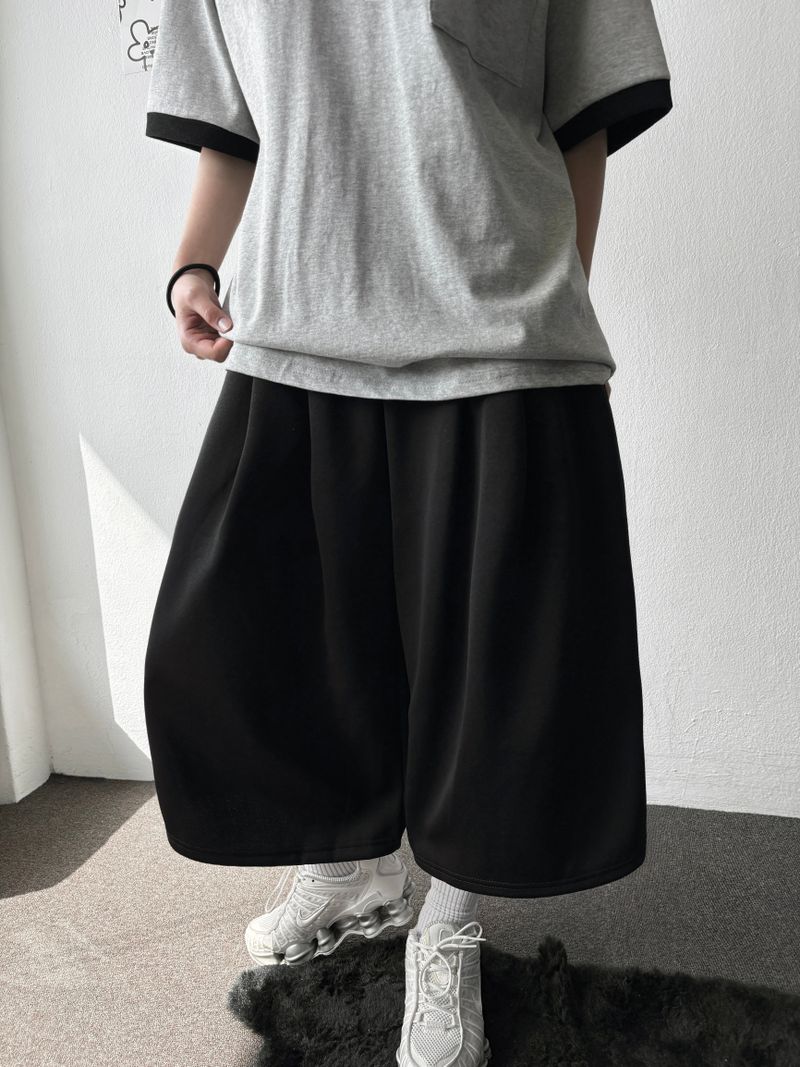 Ice-Knowing Side/Back Pintuck Balloon Bermuda Shorts 4color