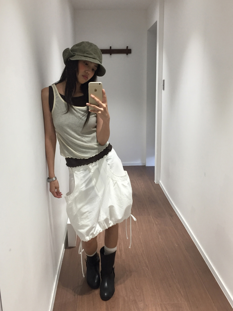 Washed flap bucket hat (2color)