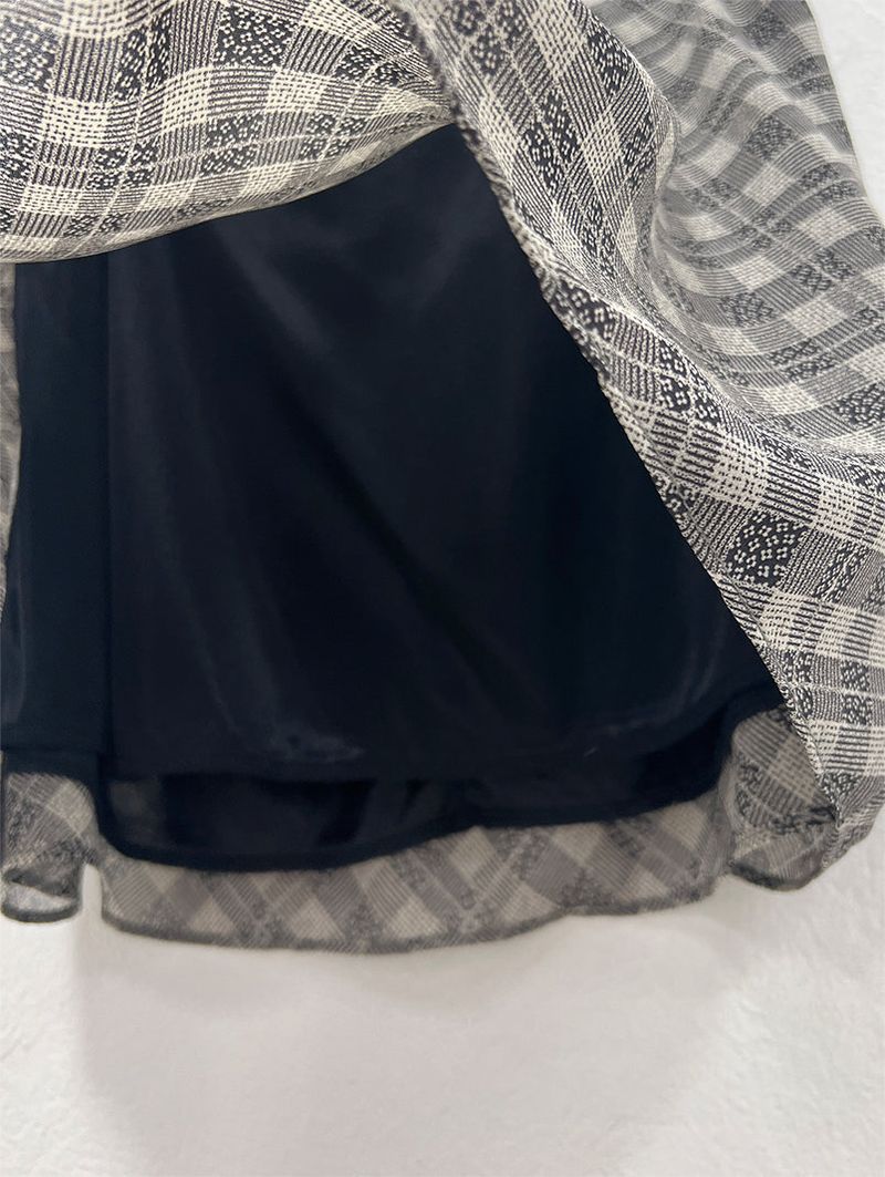 CHECK CHIFFON MINI SKIRT (4C)