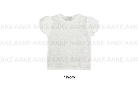 PUFF SLEEVE SHEER TEE