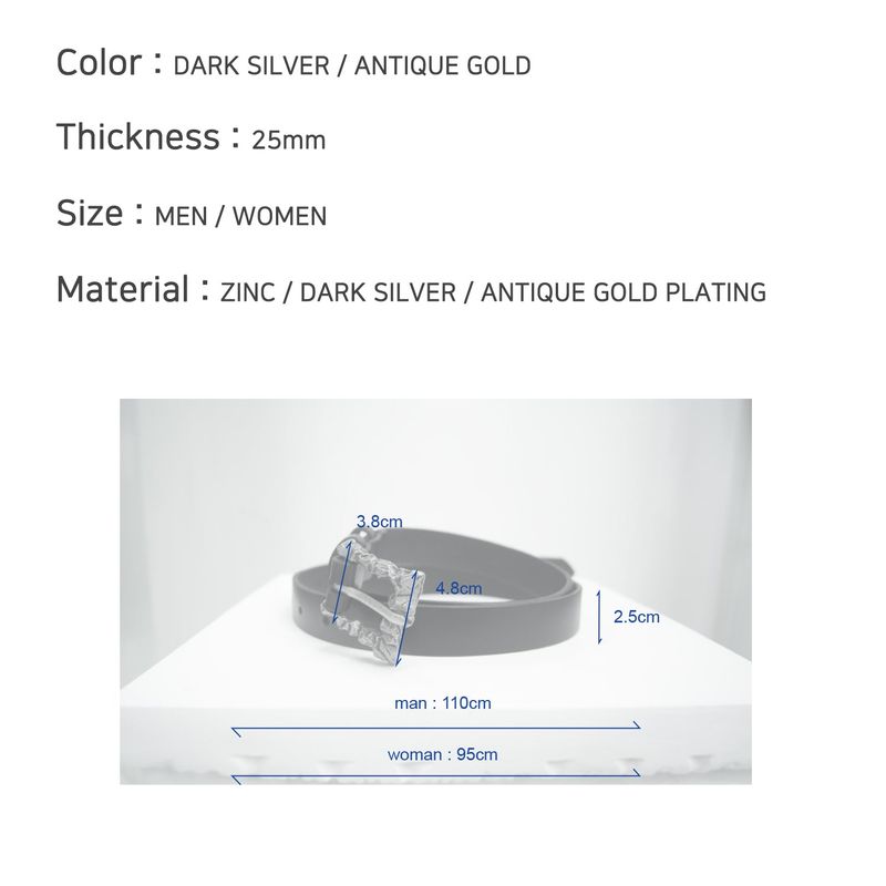 [BLESSEDBULLET]Material II cowhide belt_dark silver