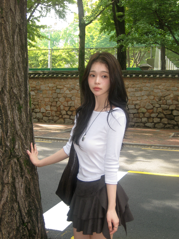 SHOPPERLAND（ショッパーランド）の「Basic Cotton Three Quarter Sleeve T-shirt (5color)（Tops）」