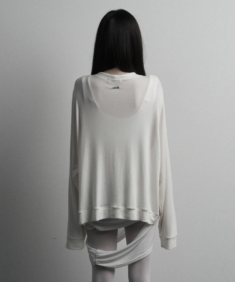 [label] wool rivet overfit open cardigan (ivory)