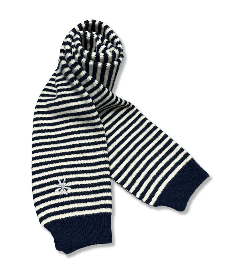 DAMISH(ダミッシュ)の「ストライプシンボルルックニットマフラー_ネイビー(ファッション小物)」