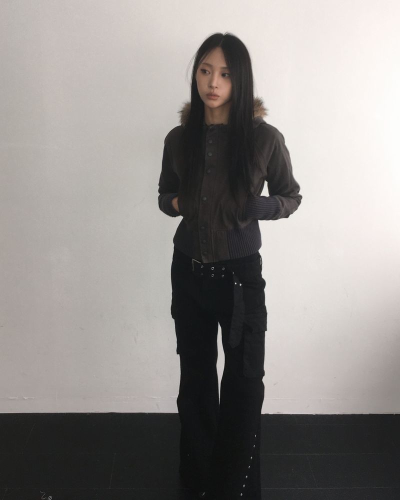 Vintage hood crop jacket