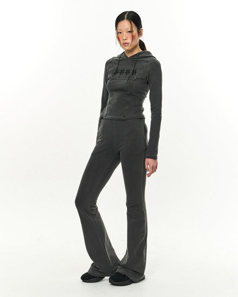 Patch Slim Lounge Pants _ Dark Grey