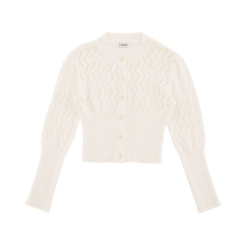 DIAMOND HOURGLASS CARDIGAN - IVORY