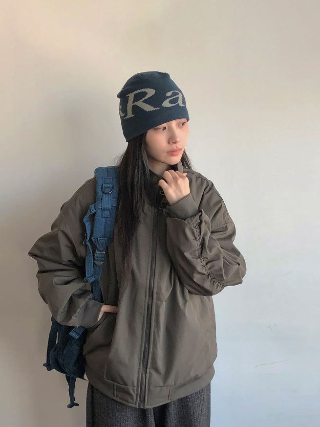 Hante Shirring Quilted Flight Jacket