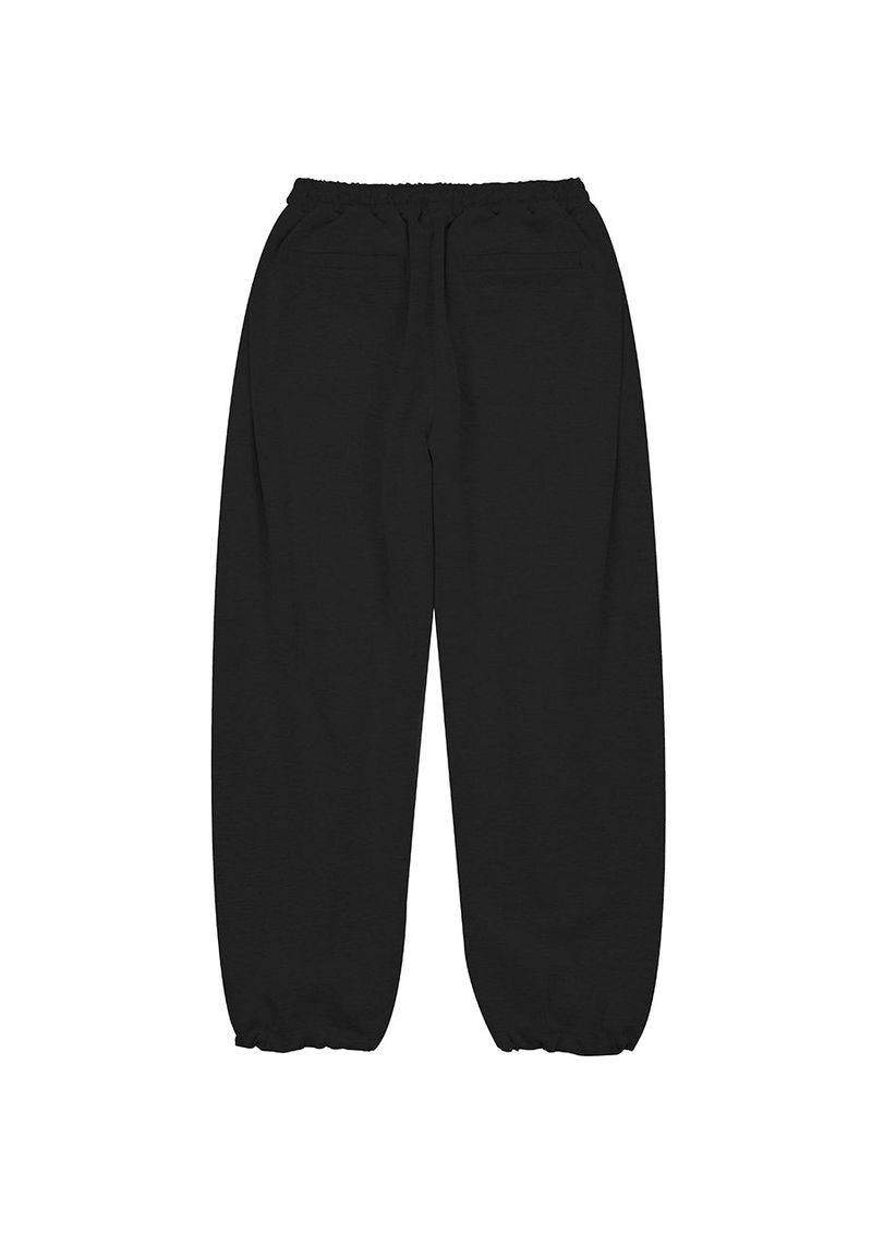 deep four tuck flow banding pants black
