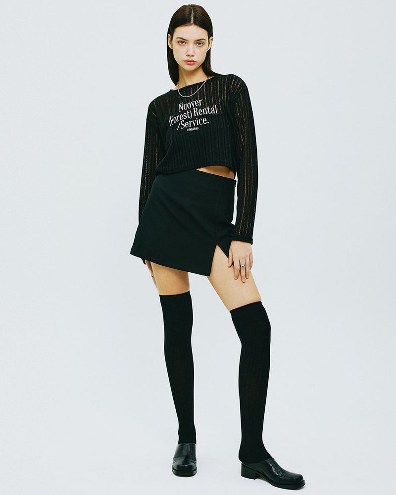 RENTAL FOREST TYPO KNIT-BLACK