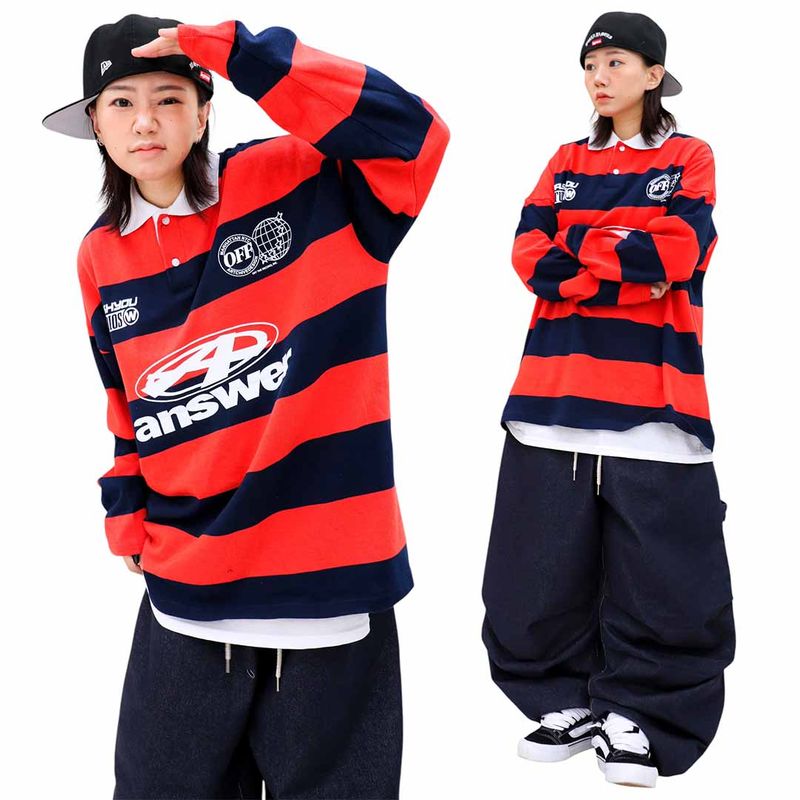 Oversized Old-School Stripe Polo Shirt