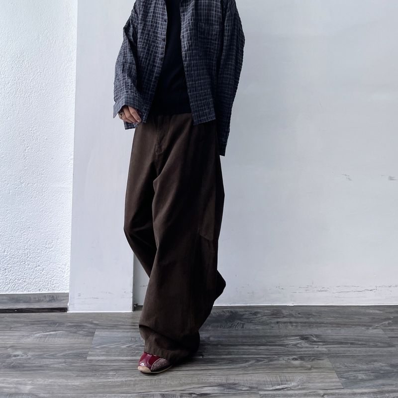 Brown Shadow Wide Pants