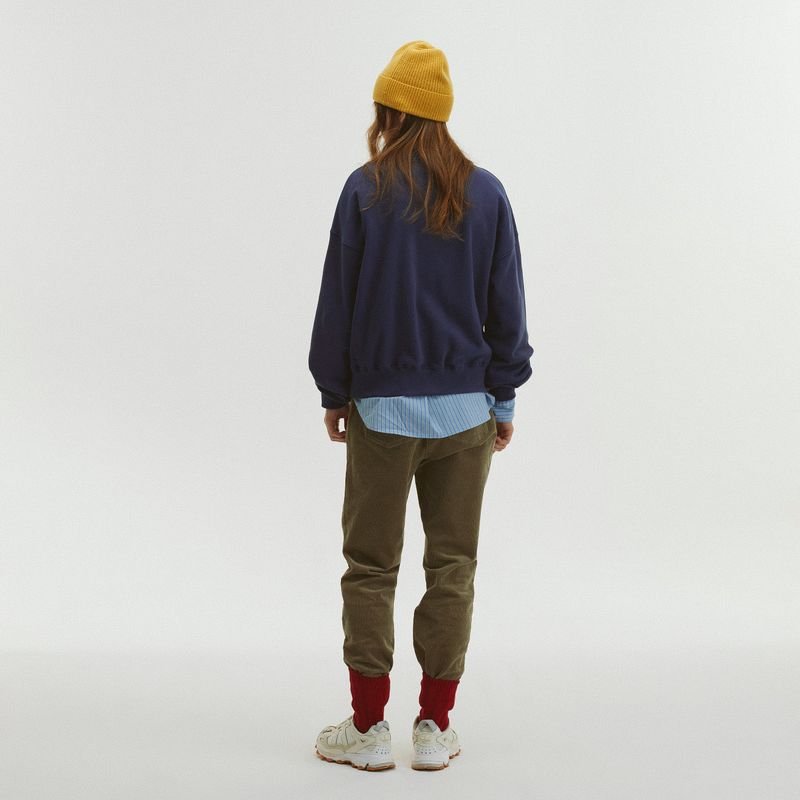 HIGH NECK STRING SWEATSHIRT_NAVY